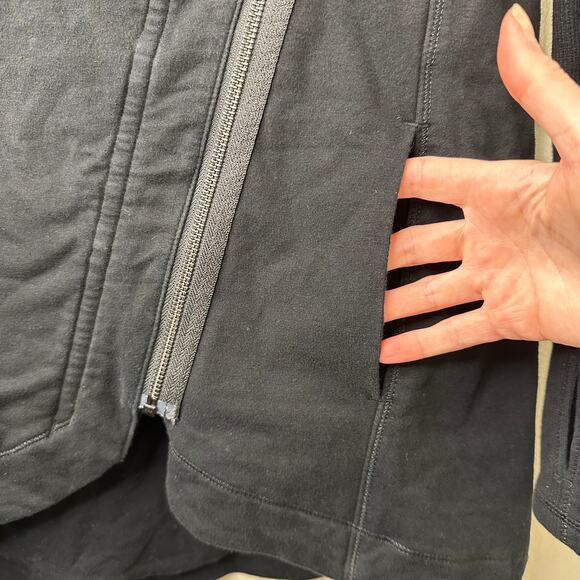 Sz 4 Lululemon Method Wrap Jacket Black Zip Yoga Athleisure Comfy Asymmetrical - Picture 5 of 8